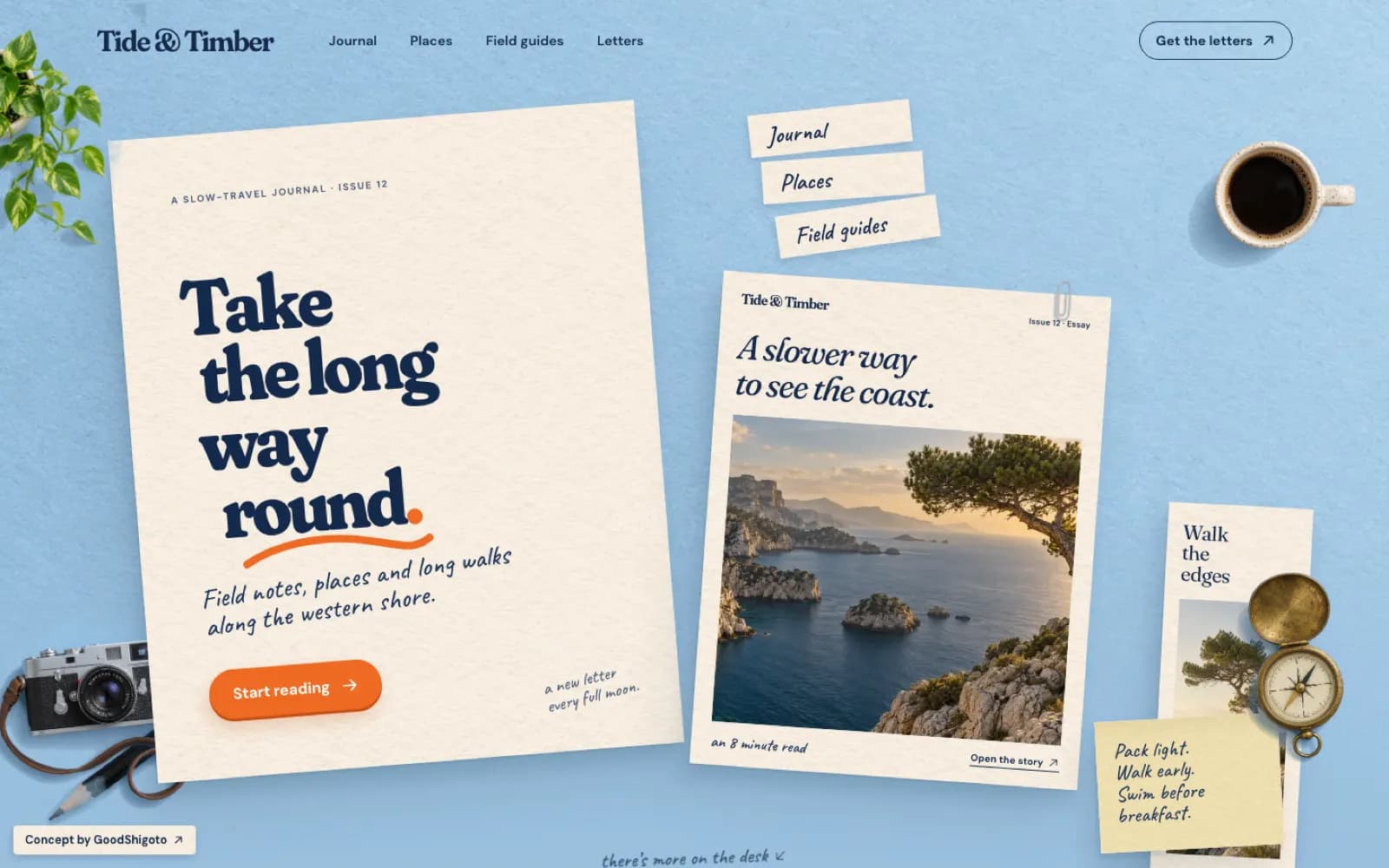 Homepage screenshot of Tide & Timber